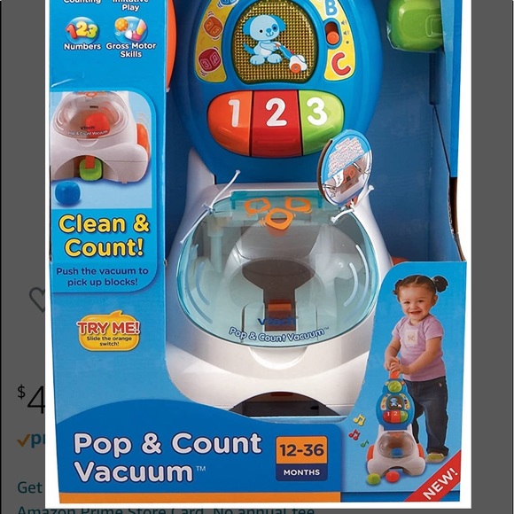 V Tech Pop & Count Vacuum Toy - Picture 3 of 11